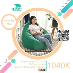 Ghế lười hạt xốp cao cấp kim tự tháp màu hồng phấn GLK01