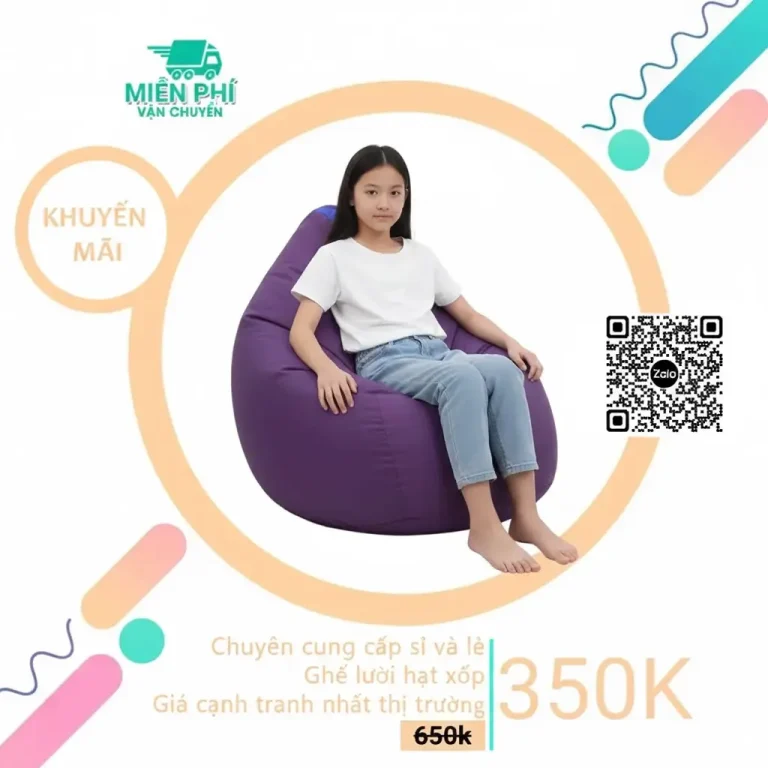 Ghế Lười Decor Quán Cafe Hình Giọt Nước